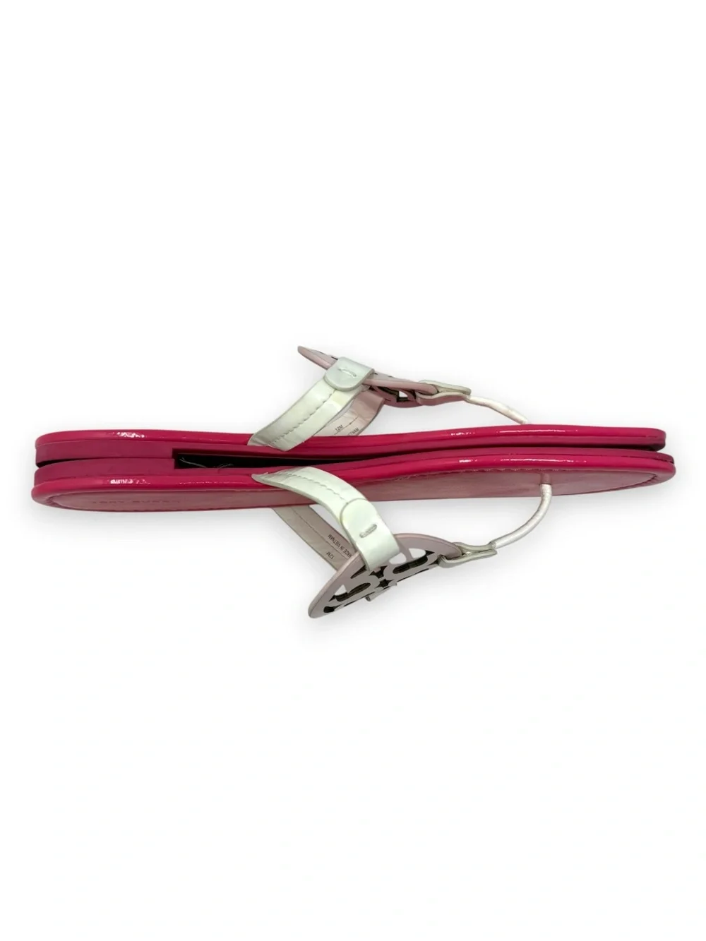Tory Burch Strawberries ‘n Cream Patent Leather Miller Sandal Pink 12 Women’s